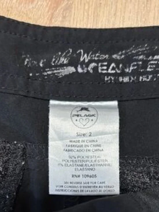 Pelagic Black Women's Athletic Shorts with Heart Accent - Picture 3 of 6